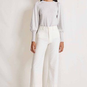 Apiece Apart Classic Merida Pant in Cream, Size 6